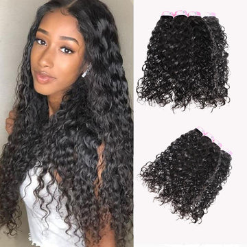 GS Virgin Hair 4 Bundles Water Wave Unprocessed Virgin Human Hair